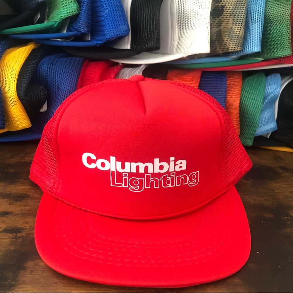 Vintage 80s Streetwear Columbia Lighting mesh Trucker Hat